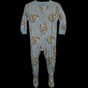 Disney FROZEN Blue ELSA Fleece Blanket Sleeper Pajamas Girls Size 2T